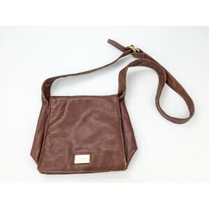 Fred Hayman Beverly Hills Brown Leather Vintage Crossbody Purse Bag